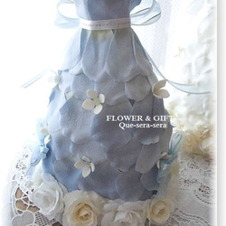 NO129　アーティフィシャルフラワー　ミニドレス（ブルー）　ウェディングドレス　結婚祝い　受付　誕生日　送料無料 7枚目の画像