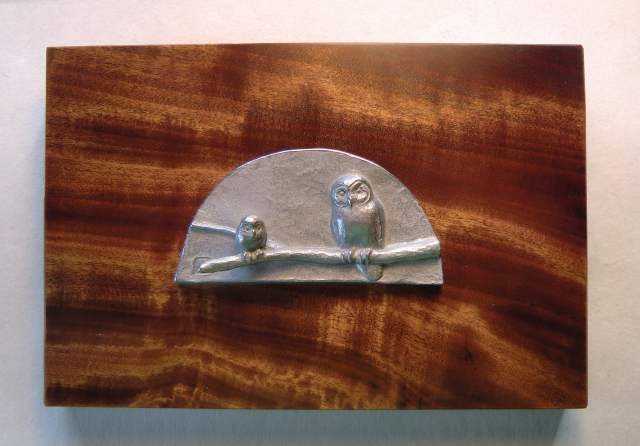 壁掛け 「梟親子（半円ミニ）」