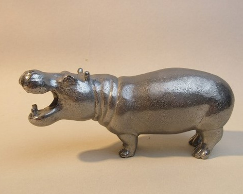 【美品】ビンテージ　カバ　河馬　木彫り　置物　インテリア　工芸品　A1622 アフリカ木彫り カバ 置物 オブジェ インテリア ヴィンテー⑥