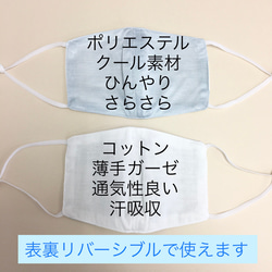 2枚セット❤️さらっと素材の立体ワイヤー入リバーシブルマスク グレーブルー（大人普通サイズ） 3枚目の画像