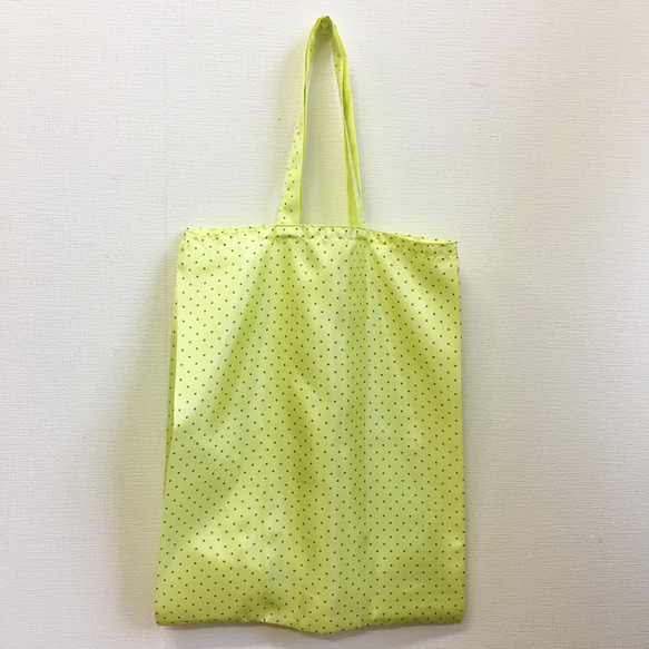 促銷價★獨一無二❗️迷你手提環保袋❤️圓點花紋環保袋黃色（大碼） 第2張的照片