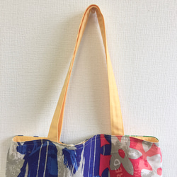獨一無二的❗️可愛環保袋❤️絢麗多彩的花卉手提袋小號（黃色） 第4張的照片