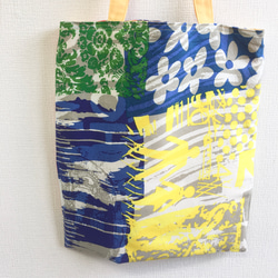 獨一無二的❗️可愛環保袋❤️絢麗多彩的花卉手提袋小號（黃色） 第6張的照片