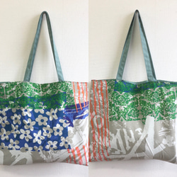 一件❗️可愛環保袋❤️艷麗的花朵圖案手提袋中號（綠色） 第8張的照片