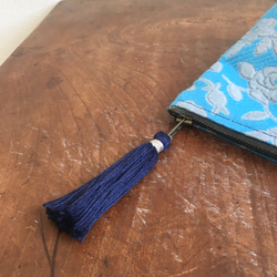 促銷價 ★ 可愛圖案❤️ Gobelin 流蘇編織小袋（大） 藍色 第8張的照片