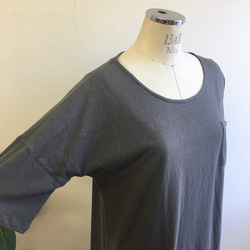 銷售價格★一件❤️長T卹連衣裙木炭灰（大碼L〜LL） 第5張的照片