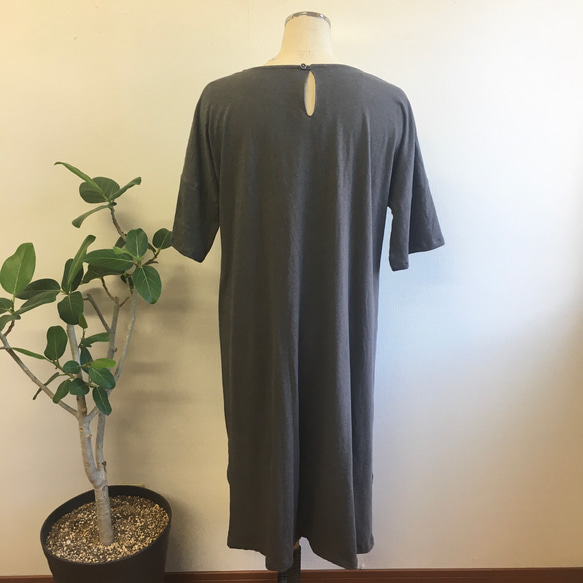 銷售價格★一件❤️長T卹連衣裙木炭灰（大碼L〜LL） 第8張的照片