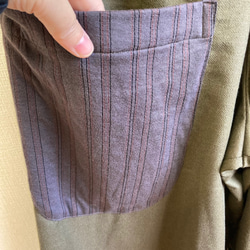 可愛的口袋❤️卡其色條紋口袋寬褲（L〜LL碼免費） 第3張的照片