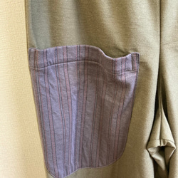 可愛的口袋❤️卡其色條紋口袋寬褲（L〜LL碼免費） 第4張的照片