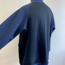 促銷價男女皆宜的雙色運動夾克黑色 x 海軍藍（尺碼男女免費 L-LL） 第9張的照片