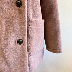促銷價 ★ 蓬鬆保暖 ❤️ 人造毛皮大領大衣 煙粉色（尺碼不限 L ~ LL） 第4張的照片