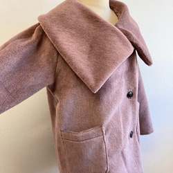 促銷價 ★ 蓬鬆保暖 ❤️ 人造毛皮大領大衣 煙粉色（尺碼不限 L ~ LL） 第6張的照片