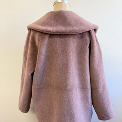 促銷價 ★ 蓬鬆保暖 ❤️ 人造毛皮大領大衣 煙粉色（尺碼不限 L ~ LL） 第8張的照片