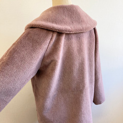 促銷價 ★ 蓬鬆保暖 ❤️ 人造毛皮大領大衣 煙粉色（尺碼不限 L ~ LL） 第9張的照片