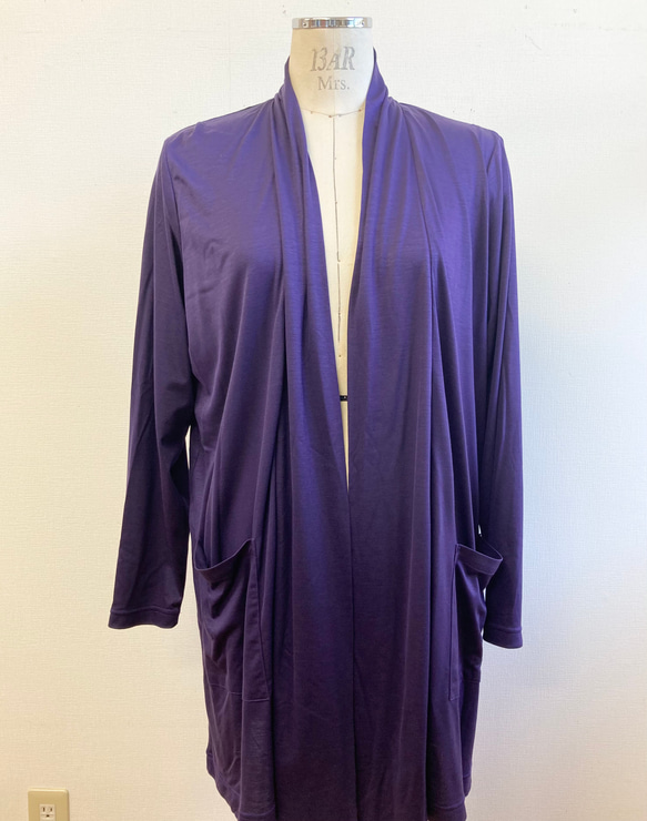 成人開衫❤️和服袖長開衫紫色（尺碼免費L~LL） 第12張的照片