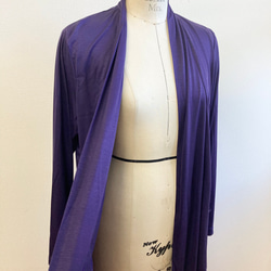 成人開衫❤️和服袖長開衫紫色（尺碼免費L~LL） 第17張的照片