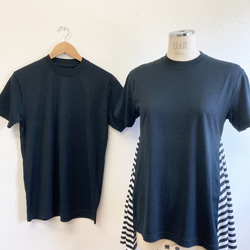 促銷價 ★ Remake T-shirt ❤️ 兩側邊框圖案 短袖上衣 黑色（M碼） 第2張的照片