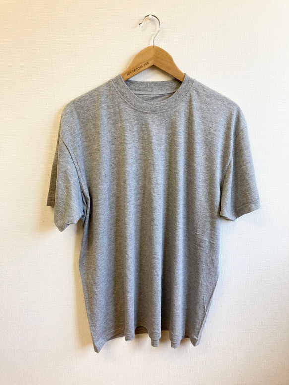 セール価格★リメイクTシャツ❤️パッチワーク風半袖Tシャツチュニック　グレー（サイズ LL） 3枚目の画像