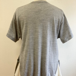 リメイクニット❤️両サイドシャツベルト付き半袖ニット　グレー（サイズ L） 6枚目の画像