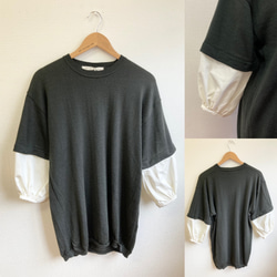 促銷價 ★ Remake knit ❤️ 可拆卸 8/4 長襯衫 短袖針織袖卡其色（尺碼 LL） 第10張的照片