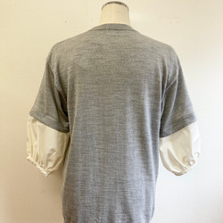促銷價 ★ Remake knit ❤️ 短袖針織衫，可拆卸 8 長襯衫袖 灰色（尺寸 L） 第5張的照片
