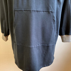 促銷價★不太可能❤️Border pattern hooded parka tunic black (size free L~L 第7張的照片
