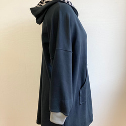 促銷價★不太可能❤️Border pattern hooded parka tunic black (size free L~L 第9張的照片