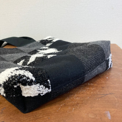 促銷價★鋸齒格紋❤️千鳥格圖案羊毛托特包&amp;小袋2件組（黑白） 第5張的照片