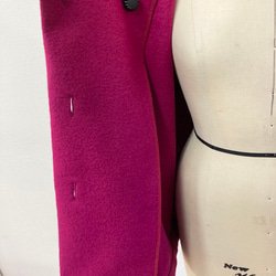 セール価格★大きな襟が可愛い❤️ビックえり圧縮ウールコート ショッキングピンク（サイズフリー L〜 L L） 10枚目の画像