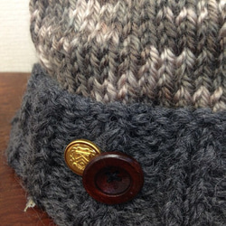 售價❤︎一個按鈕針織帽的手工編織❤︎混合模式 第2張的照片