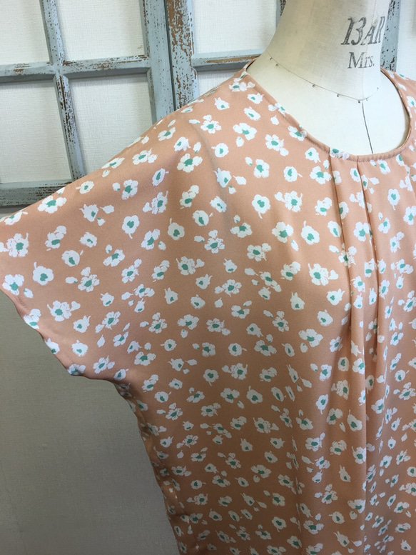促銷價★柔和色❤️前褶連衣裙（鮭魚橙）尺碼免費L~LL 第2張的照片