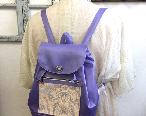 marron様オーダー❤️ラベンダーカラーのミニリュックサック リュック