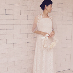 促銷價★優雅全蕾絲❤️米粉色全蕾絲分層婚紗（ML碼）No.11 第2張的照片