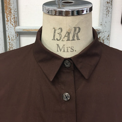 促銷價★男女通用★棕色和米色雙色大襯衫連衣裙（尺碼免費L~LL） 第3張的照片
