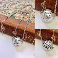 促銷價 ★ 可愛的北極熊❤️ 手寫插圖 純棉珍珠項鍊（鍍銀） 第6張的照片