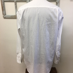 男女兼用❤️美しいピンタックのノーカラー白シャツ（男女フリー メンズL、レディースLL） 5枚目の画像