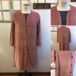 促銷價★成人粉紅色❤️無色絲絨材質長款夾克（尺碼免費L~LL） 第1張的照片