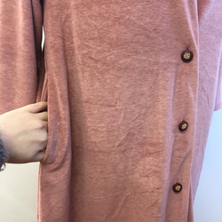 促銷價★成人粉紅色❤️無色絲絨材質長款夾克（尺碼免費L~LL） 第4張的照片