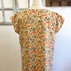 促銷價★鮮豔的橙色玫瑰花朵圖案正面聚攏束腰外衣（尺碼免費L~LL） 第5張的照片