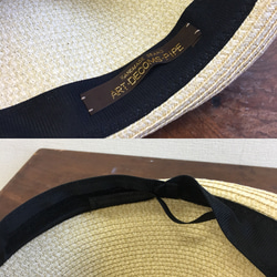 促銷價★稻草帽帽設計米色絲帶（自由L~L L 56~60厘米）※用尺寸調節色帶 第4張的照片