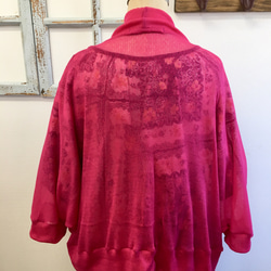 促銷價★成人透明❤️水印圖案Bolero開衫震撼粉紅色（尺碼免費M~L） 第4張的照片