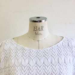銷售價格★可愛的蕾絲❤️棉質全蕾絲杜爾曼袖上衣白色（尺寸免費L〜LL） 第3張的照片