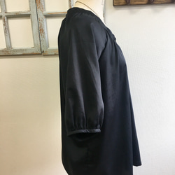 秋季上衣❤️棉質聚攏上衣黑色（尺碼免費L~LL） 第7張的照片