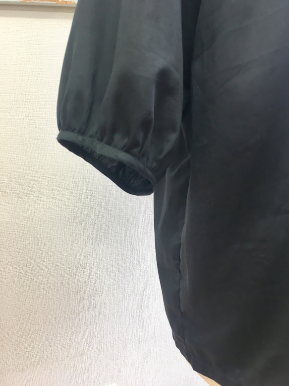 秋季上衣❤️棉質聚攏上衣黑色（尺碼免費L~LL） 第9張的照片