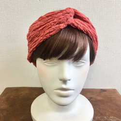 蓬鬆蕾絲❤️扭曲髮帶總花邊材料朱紅色（尺寸自由L到LL） 第7張的照片