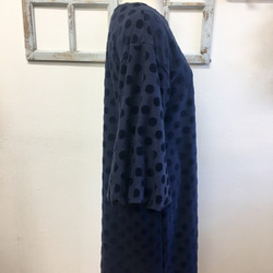 促銷價★波爾卡圓點我喜歡❤️絲絨材質圓點氣球袖剪裁和禮服連衣裙海軍藍（尺碼M~L） 第6張的照片