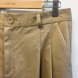 成人Chinopan❤寬大褲子米色與斑紋棉材料（尺寸免費L） 第4張的照片