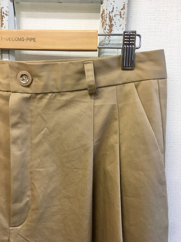 成人Chinopan❤寬大褲子米色與斑紋棉材料（尺寸免費L） 第4張的照片