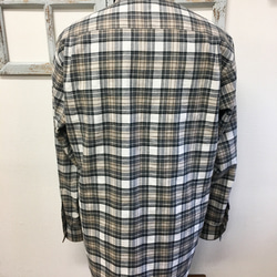 銷售價格★男女皆宜的❤️男士格子法蘭絨長袖襯衫米色和灰色（免費尺碼L〜LL） 第10張的照片