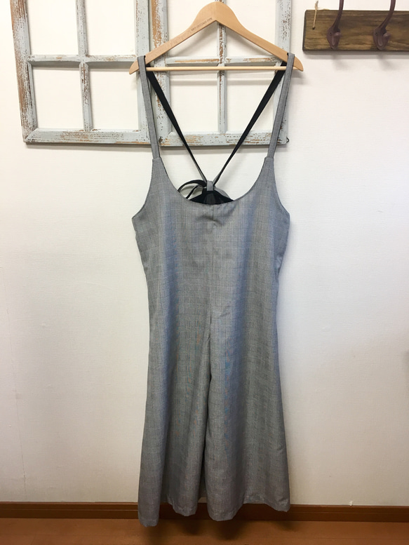 銷售價格★格倫格子❤️寬褲子配吊帶Salopette灰色（尺寸M〜L） 第7張的照片